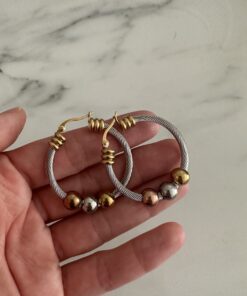 Alternative view of Üç Renk Çelik Halka Küpe