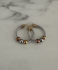 Üç Renk Çelik Halka Küpe