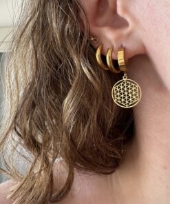 Yaşam Çiceği Çelik Küpe