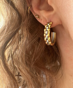 Relx Üç Renkli Halka Çelik Küpe