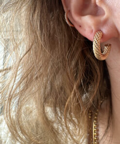 Minimal Gold Şık Halka Küpe