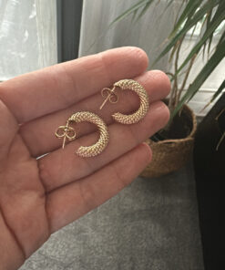 Alternative view of Minimal Gold Şık Halka Küpe