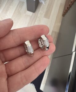 Alternative view of Silver Modelli Zirkon Taşlı Halka Küpe